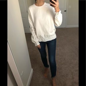 COS Scrunch White Crew Neck Sweater